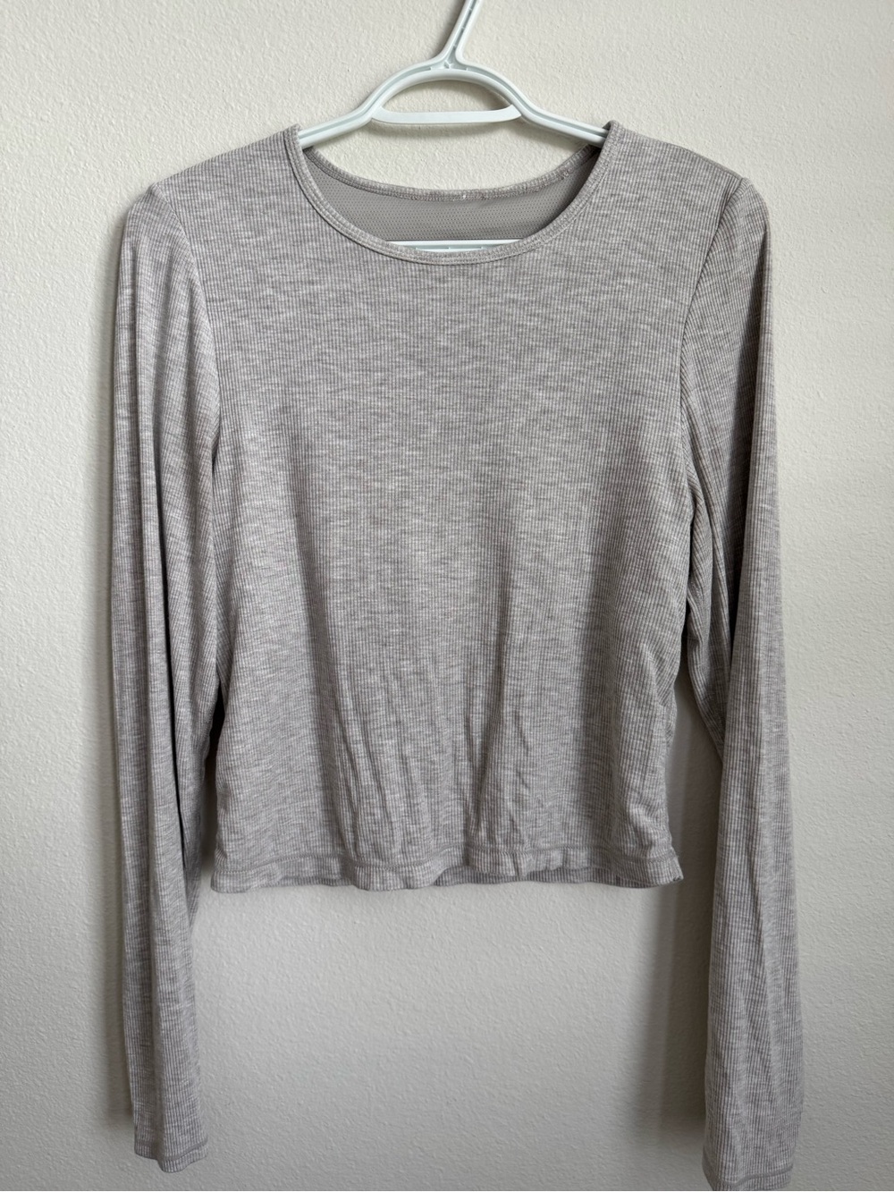 Women's Lightweight Long-Sleeve Ribbed Top - Heather Gray